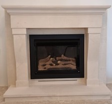 Mediterranean Limestone Fireplace surround (electric fireplace not included)