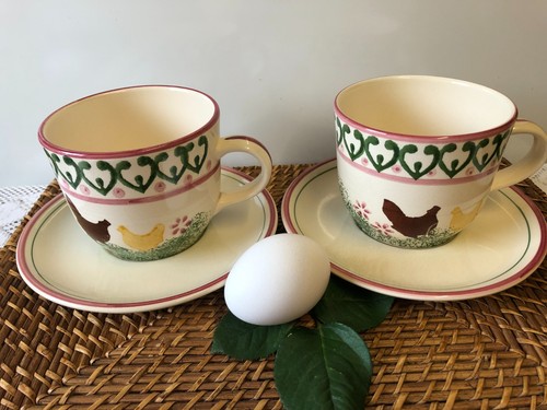 Vintage farmyard spongeware - farmyard, x