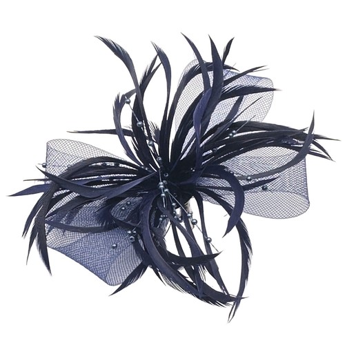Navy blue feather net - blue, &