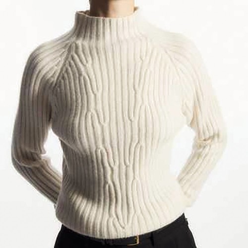 Cos ribbed mock neck 100 - mock,