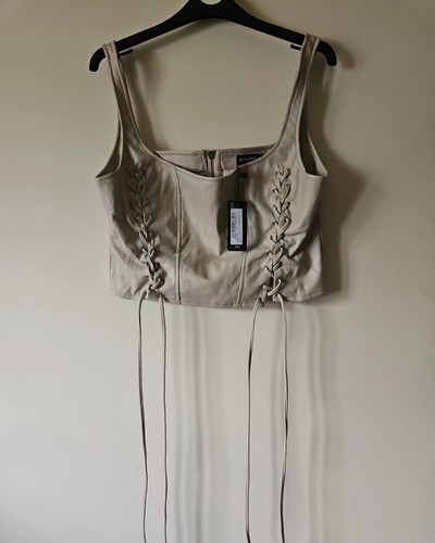 Stone faux leather crop - faux,