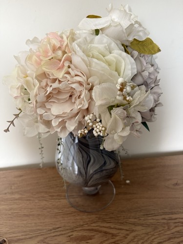 Faux flower arrangement