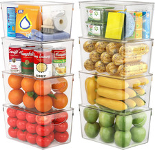 8 Pack Clear Storage Bins with