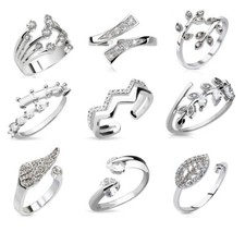 Adjustable Ring - CZ Gem Open