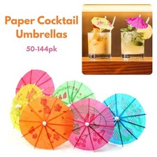 50-144 Paper Cocktail Umbrellas Birthday Party Drink Decorations Accessories