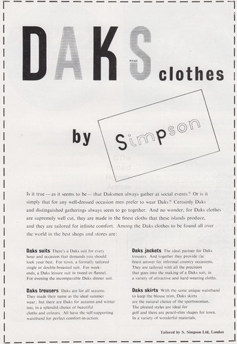 Original 1954 advert for - , daks