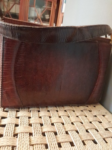 Vintage lizard skin handbag - skin,