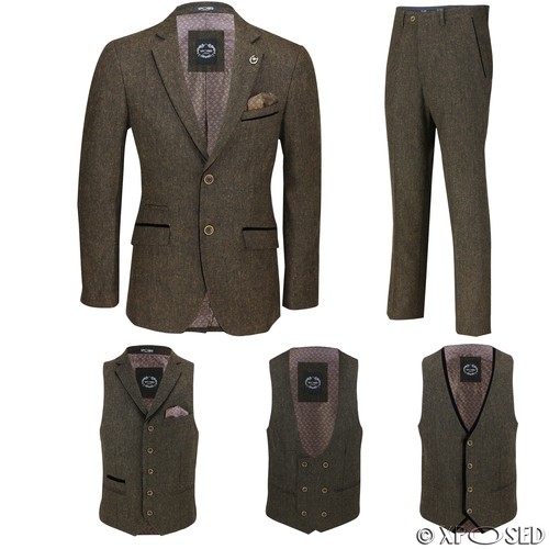 Mens brown wool mix - brown, 3