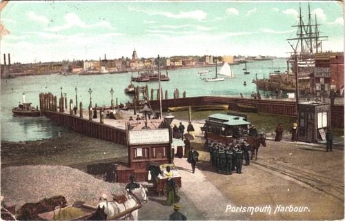Portsmouth harbour postcard - harbour,