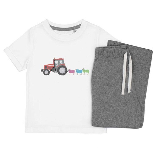 Sheep following tractor - following, tractor'