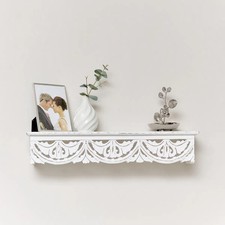 White Wooden Carved Boho Wall