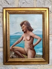 Vintage 1950s Large Signed Oil