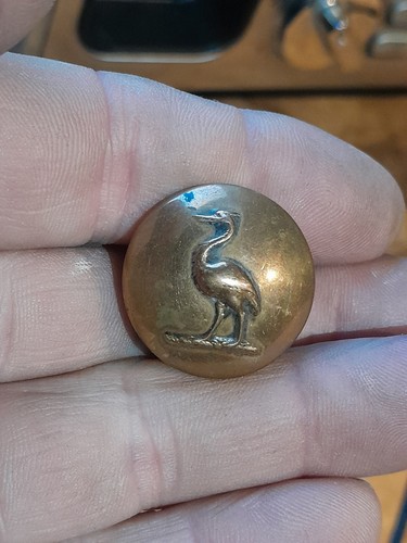 Antique livery button heron - antique,