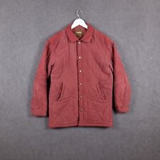 HUNTER Jacket Mens M Medium Red Insulated Quilted Collared Field Coat Snap