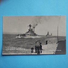 S Atlantic Fleet - HMS Barham, Warspite, Valiant & Malaya - RPPC by H Sadler