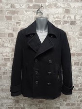 Superdry Commodity Peacoat Double Breasted  Black, Size Medium 