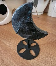 Astrophyllite (aka Fire Work Stone)  Crystal Moon On Black Stand