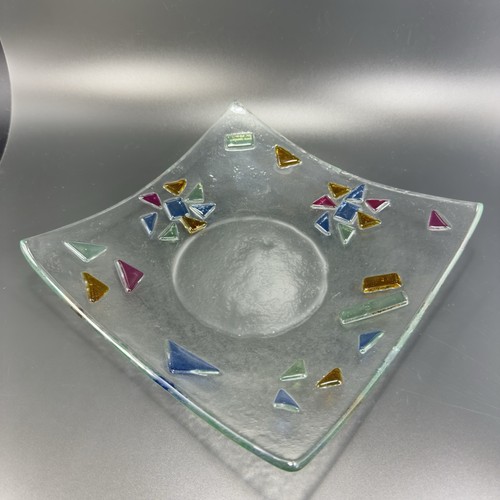 Fused art glass dish - fused,