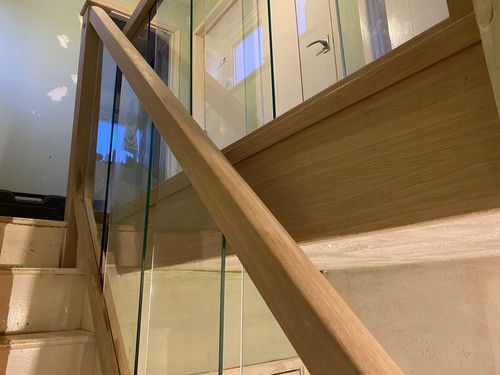 Oak full glass staircase - oak,