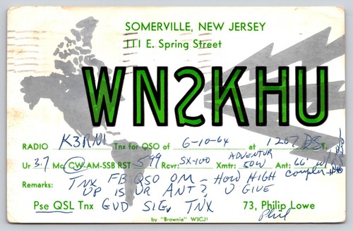 Postcard qsl card wn3khu - qsl,