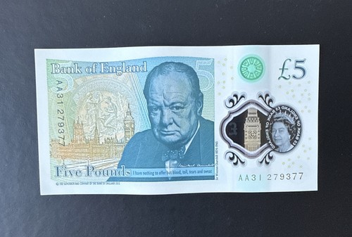 Note aa31 genuine banknote - £5,