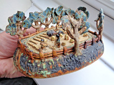 VINTAGE OXSHOTT ART POTTERY – FARM LANDSCAPE ORNAMENT - ROSEMARY WREN 1977