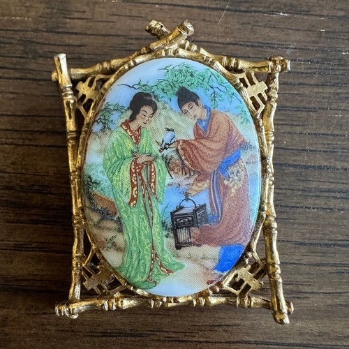Art asian scene - asian, brooch