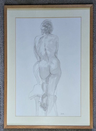 Original signed framed nude - signed,