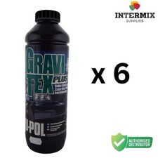 Upol Gravitex Plus Stone Chip Protector - 1L x 6 Black Overpaintable Protection.