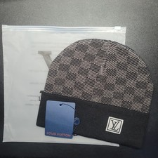 Dark Grey Lv Beanie One Size Fits All, Excellent condition