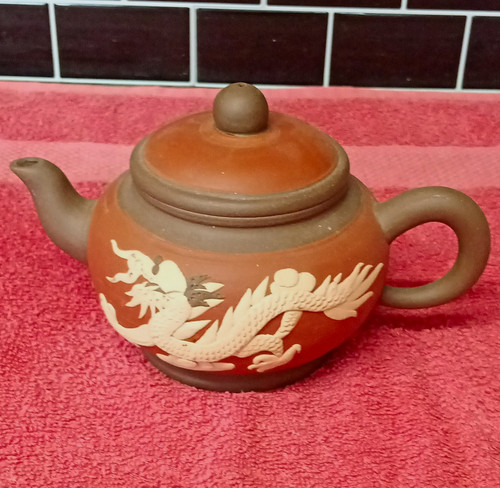 Clay tea pot brown - tea,