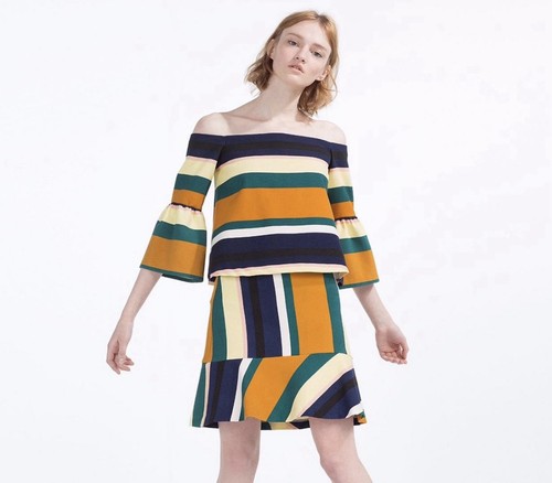 Zara striped ord skirt and - striped,