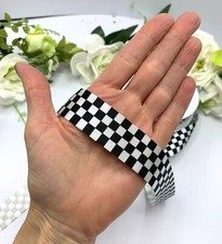 Chequered Flag Ribbon Black