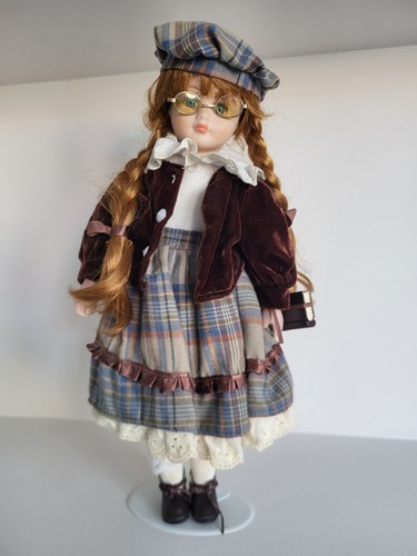 Porcelain doll inch tartan - doll,