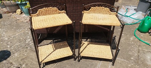 Pair rattan black metal - &,
