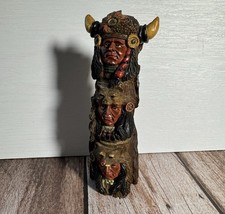 Native American Indian Totem Pole, Buffalo, Lion, Bear Warriors