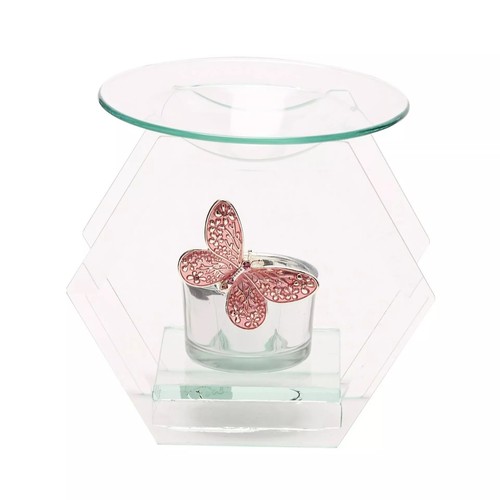 Pink butterfly glass - pink,