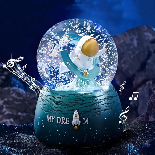 Snow globe astronaut musical - snow, globe,