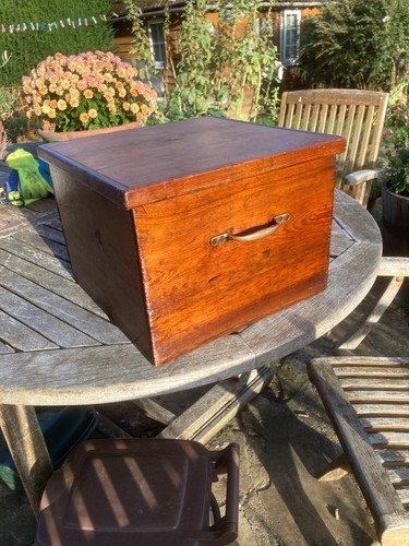 Antique golden pine storage - pine,
