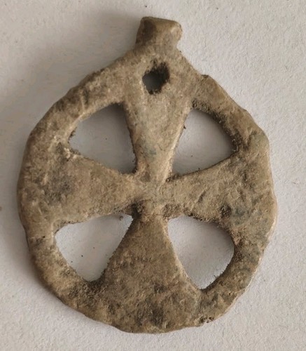 Ancient byzantine lead cross - byzantine,