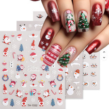 🎄 Christmas Nail Stickers Decals Santa Snowflakes Reindeer Xmas Nail Art
