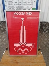 Rare Original Vintage Russian Olympic Games Poster Mockba 1980 Lithograph 