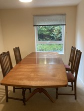 Gordon Russel Extending Dining / Boardroom Table Teak Finish & 4 Chairs