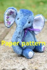 Paper sewing pattern to make a mini jointed elephant like 'Anna' - 4.5"