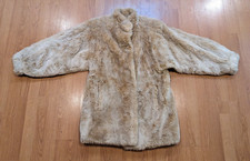 Vintage ARRE France Faux-Fur Jacket Coat Beige - 40 (small)