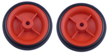 2 x 80mm Red Plastic Wheels