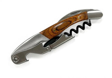 Deluxe Wooden Handle Waiter’s Friend Corkscrew – Double Hinged Bottle Opener