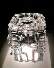 Vintage Retro Glass Candlestick Candle Holder 1960s Urban Design MCM Sklo Rosice