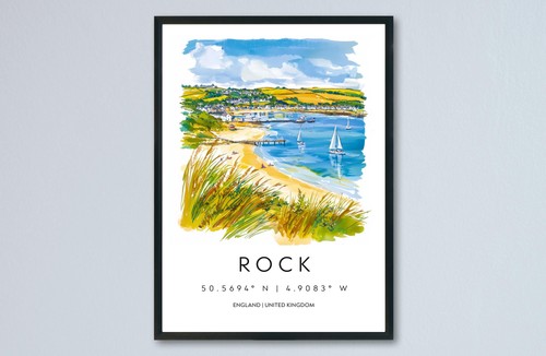 Rock cornwall watercolor - rock,