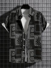 Men's Black Paisley Short